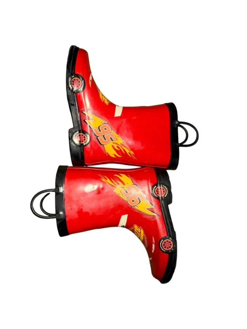 Disney Cars Lightning McQueen Rain Boots-Pull On-Red-Size 13